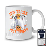 Personalized Not Tricks Just Treats; Creepy Halloween Custom Name Two Boo Ghost St. Bernard T-Shirt