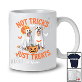 Personalized Not Tricks Just Treats; Creepy Halloween Custom Name Two Boo Golden Retriever T-Shirt