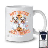 Personalized Not Tricks Just Treats; Creepy Halloween Custom Name Two Boo Yorkshire Terrier T-Shirt
