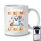 Personalized Nothing Scares Me I'm A Lunch Lady; Lovely Halloween Custom Name Boo Ghost T-Shirt