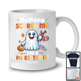 Personalized Nothing Scares Me I'm A Phlebotomist; Lovely Halloween Custom Name Boo Ghost T-Shirt