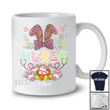 Personalized Nurse; Proud Easter Flowers Leopard Bunny; Custom Name Nurse Family T-Shirt