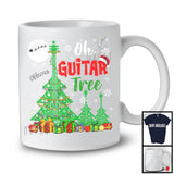 Personalized Oh Guitar Tree; Joyful Christmas Lights Tree Santa Guitar; Custom Name Guitarist T-Shirt