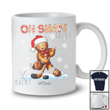Personalized Oh Snap; Wonderful Christmas Gingerbread Playing Hockey; Custom Name Sport Player T-Shirt