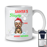 Personalized On Santa's Naughty List; Lovely Christmas Custom Name Yorkshire Terrier Owner T-Shirt