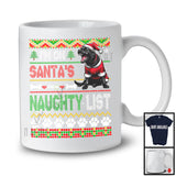 Personalized On Santa's Naughty List, Lovely Christmas Sweater, Custom Name Santa Labrador Retriever T-Shirt