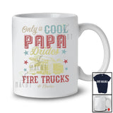 Personalized Only A Cool Papa Drives Fire Trucks; Proud Father's Day Custom Name Driver; Vintage T-Shirt