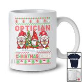 Personalized Optician Christmas Crew; Adorable X-mas Sweater Three Gnomes Gnomies; Jobs T-Shirt