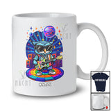 Personalized Owl Sunglasses Disco Playing Rock Guitar; Amusing Custom Name Guitarist Music T-Shirt