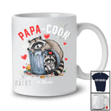Personalized Papa-Coon; Adorable Father's Day Raccoon Trash Animal; Custom Name Family T-Shirt