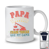 Personalized Papa Is My Name; Crane Trucks Are My Game; Joyful Father's Day Custom Name Vintage T-Shirt
