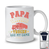 Personalized Papa Is My Name; Trucks Are My Game; Joyful Father's Day Custom Name Vintage T-Shirt