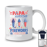Personalized Papa Of Awesome Fireworks Director; Proud 4th Of July Custom Name Family T-Shirt