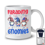 Personalized Parading With My Gnomies; Joyful 4th Of July Three Gnomes; Custom Name Parades T-Shirt