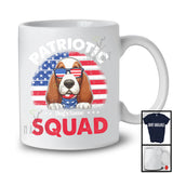 Personalized Patriotic Squad, Adorable 4th Of July Custom Name Basset Hound, USA Flag Vintage T-Shirt