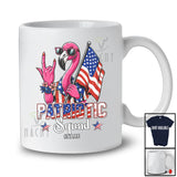 Personalized Patriotic Squad; Humorous 4th Of July Flamingo Rock US American Flag; Family Group T-Shirt