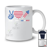 Personalized Peace Love 4th Of July; Amazing Custom Name American Flag Heart Firecracker T-Shirt