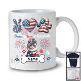 Personalized Peace Love Ragdolls, Awesome 4th Of July Custom Name Kitten, Patriotic T-Shirt