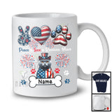 Personalized Peace Love Russian Blues, Awesome 4th Of July Custom Name Kitten, Patriotic T-Shirt