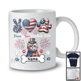 Personalized Peace Love Scottish Folds, Awesome 4th Of July Custom Name Kitten, Patriotic T-Shirt