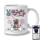 Personalized Peace Love Siamese Cats, Awesome 4th Of July Custom Name Kitten, Patriotic T-Shirt