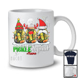 Personalized Pickle Squad; Humorous Christmas Three Can Pickles; Custom Name Adult Snowing T-Shirt
