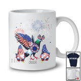 Personalized Pigeon With Headband US Flag; Adorable 4th of July Custom Name Patriotic Sunflower T-Shirt