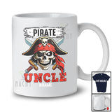 Personalized Pirate Uncle; Humorous Father's Day Custom Name Pirate Skull Family Group T-Shirt
