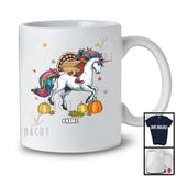 Personalized Pizza Instead; Humorous Thanksgiving Turkey Delivery On Unicorn; Custom Name Family T-Shirt