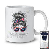 Personalized PoliceOfficerlife; Proud Mother's Day Custom Name Police Officer Messy Bun Hair T-Shirt