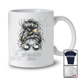 Personalized Postallife; Proud Mother's Day Custom Name Postal Worker Messy Bun Hair T-Shirt