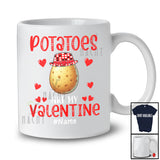 Personalized Potatoes Are My Valentine; Humorous Custom Name Single Vegan; Potatoes Family T-Shirt