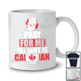 Personalized Pray For Me My Wife Is Canadian; Proud St. Patrick's Day Custom Name Canadian Cross T-Shirt