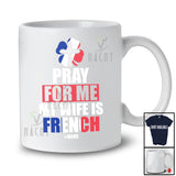 Personalized Pray For Me My Wife Is French; Proud St. Patrick's Day Custom Name French Cross T-Shirt