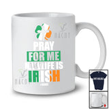 Personalized Pray For Me My Wife Is Irish; Proud St. Patrick's Day Custom Name Irish Cross T-Shirt