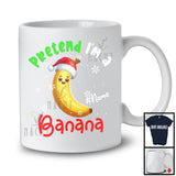 Personalized Pretend I'm A Banana Crew; Lovely Christmas Custom Name Santa Snowing T-Shirt