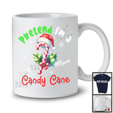 Personalized Pretend I'm A Candy Cane Crew; Lovely Christmas Custom Name Santa Snowing T-Shirt