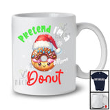 Personalized Pretend I'm A Donut Crew; Lovely Christmas Custom Name Santa Snowing T-Shirt