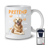 Personalized Pretend I'm A Golden Retriever; Humorous Halloween Custom Name Dog Owner T-Shirt