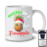 Personalized Pretend I'm A Pineapple Crew; Lovely Christmas Custom Name Santa Snowing T-Shirt