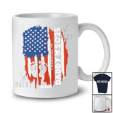 Personalized Promoted To Daddy 2025; Proud Father's Day US Flag; Pregnancy Custom Name Family T-Shirt