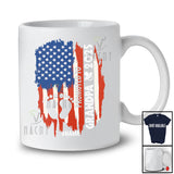 Personalized Promoted To Grandpa 2025; Proud Father's Day US Flag; Pregnancy Custom Name Family T-Shirt