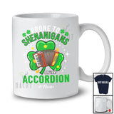 Personalized Prone To Shenanigans Accordion; Lovely St. Patrick's Day Custom Name Accordion Player T-Shirt