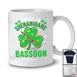 Personalized Prone To Shenanigans Bassoon; Lovely St. Patrick's Day Custom Name Bassoon Player T-Shirt