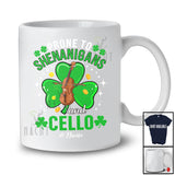 Personalized Prone To Shenanigans Cello; Lovely St. Patrick's Day Custom Name Cello Player T-Shirt