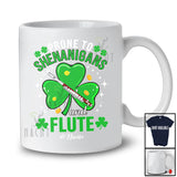 Personalized Prone To Shenanigans Flute; Lovely St. Patrick's Day Custom Name Flute Player T-Shirt