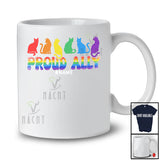 Personalized Proud Ally; Joyful LGBTQ Pride Cats Rainbow; Custom Name LGBT Equality T-Shirt