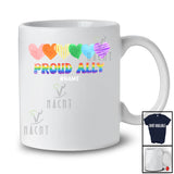 Personalized Proud Ally; Joyful LGBTQ Pride Hearts Rainbow; Custom Name LGBT Equality T-Shirt