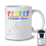Personalized Proud Ally; Joyful LGBTQ Pride Strong hand Rainbow; Custom Name LGBT Equality T-Shirt