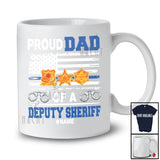 Personalized Proud Dad Of A Deputy Sheriff; Awesome Father's Day Custom Name USA Flag Police T-Shirt